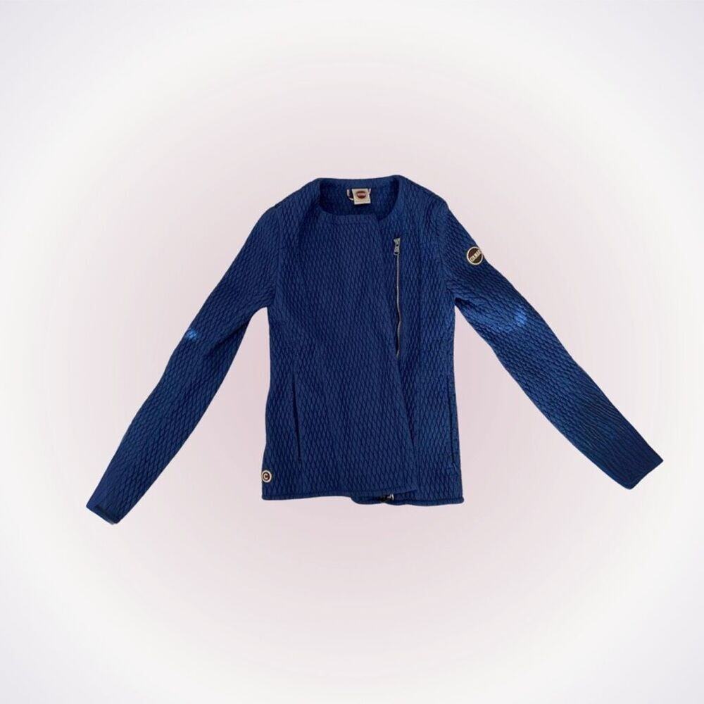 Colmar Blue Textured Zip Front Blazer Jacket | Sz 40 (US 4)